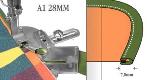 A1(28MM) Фуния, за обточване с двойно прегънато бие, за права машина8