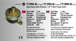 TY ITPRS 40 Пресостат 1/8" - 4 bar 